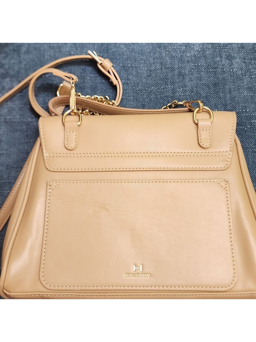 H by Halston Tan Handbag Satchel - Picture 9 of 11